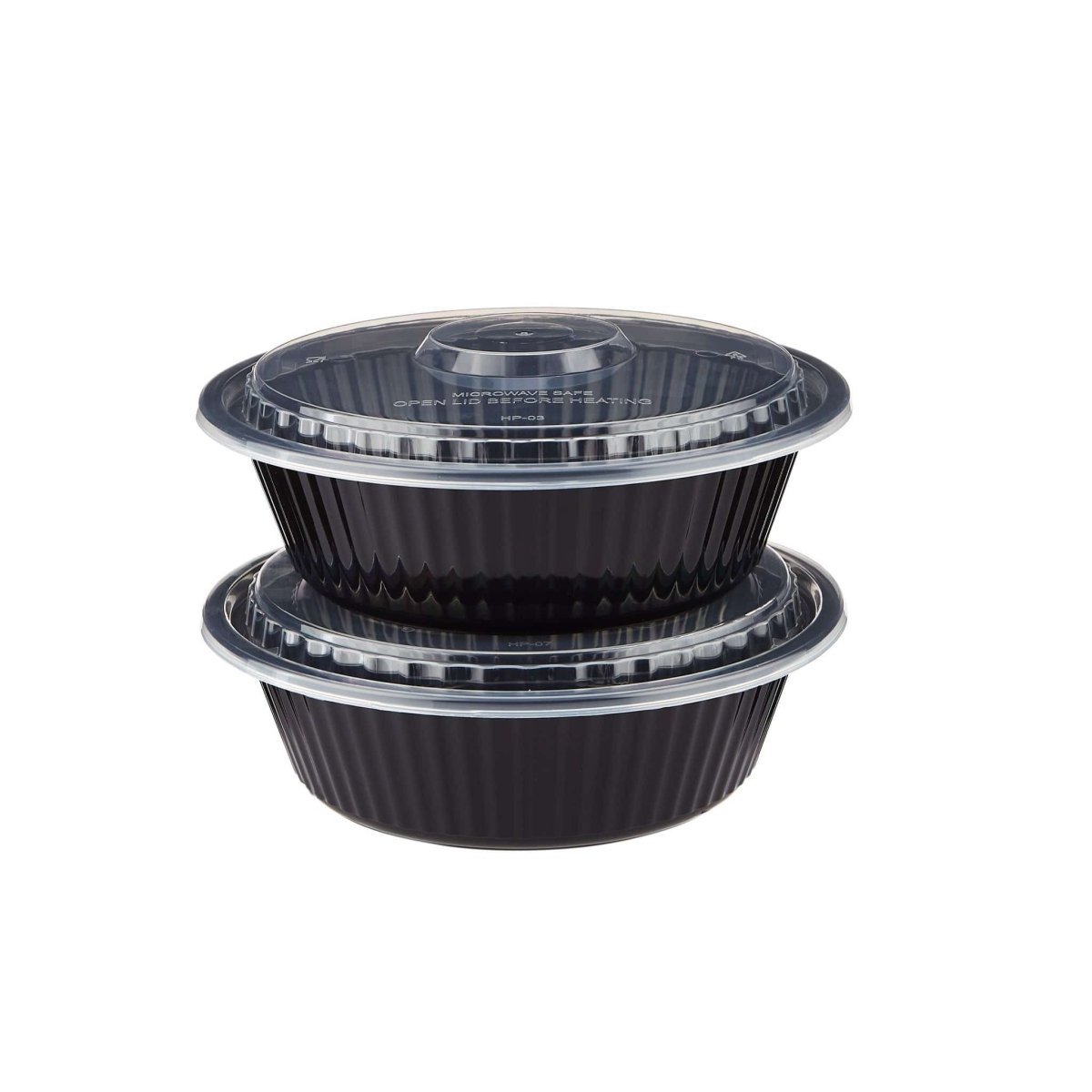 Black Base Heavy Duty Round Container 32 Oz 300 Pieces - hotpackwebstore.com - Black Base Containers