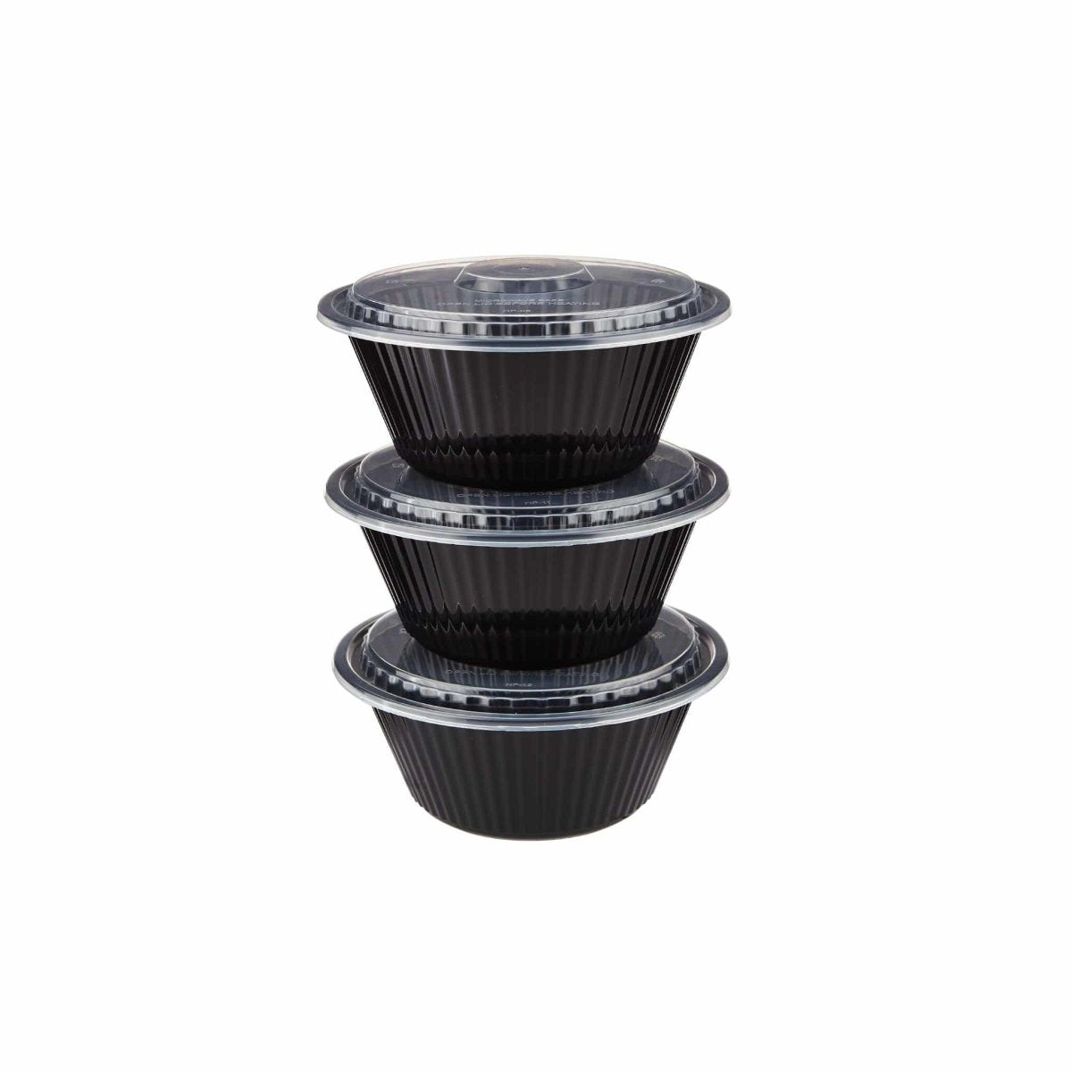 Black Base Heavy Duty Round Container 40 Oz 300 Pieces - hotpackwebstore.com - Black Base Containers