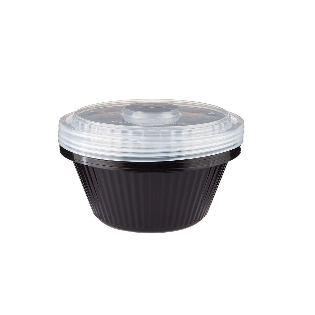 Black Base Heavy Duty Round Container 40 Oz 300 Pieces - hotpackwebstore.com - Black Base Containers