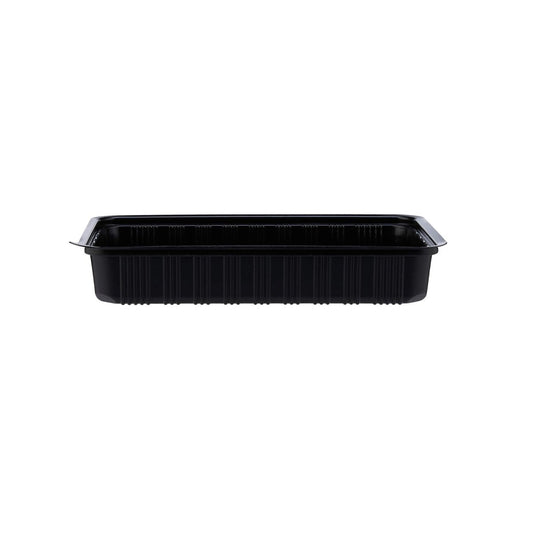 Black Base Rectangle Container With Lid 100 Pieces - hotpackwebstore.com - Black Base Containers