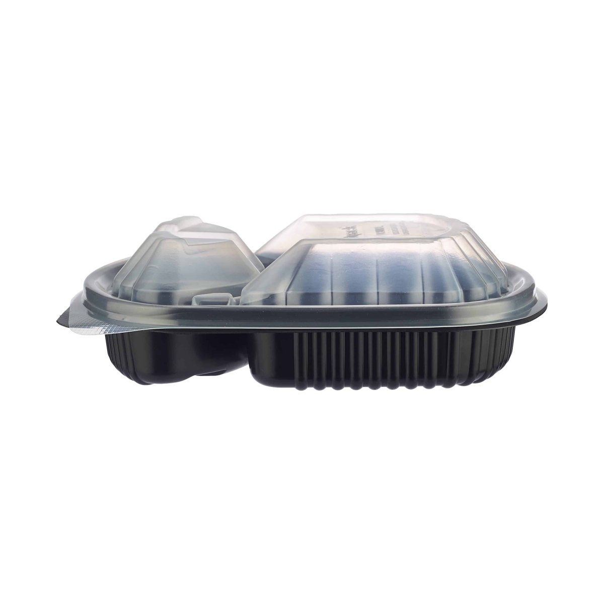 Black Base Rectangular 3 - Compartment Container 250 Pieces - hotpackwebstore.com - Black Base Containers