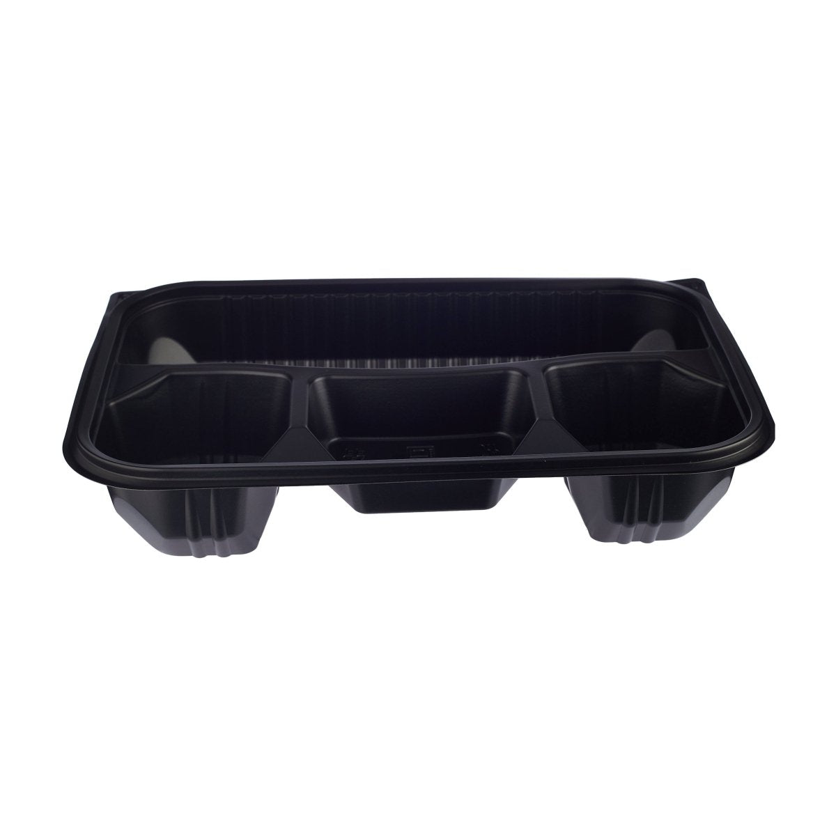 Black Base Rectangular 4 - Compartment Container 200 Pieces - hotpackwebstore.com - Black Base Containers