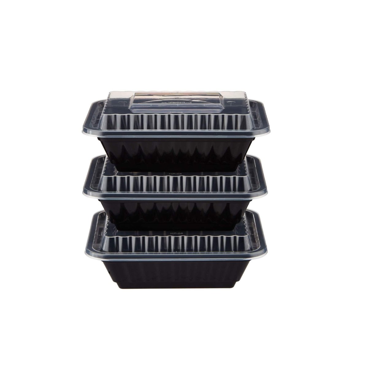 Black Base Rectangular Container 12 Oz 300 Pieces - hotpackwebstore.com - Black Base Containers