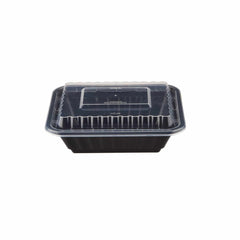 Black Base Rectangular Container 12 Oz 300 Pieces - hotpackwebstore.com - Black Base Containers