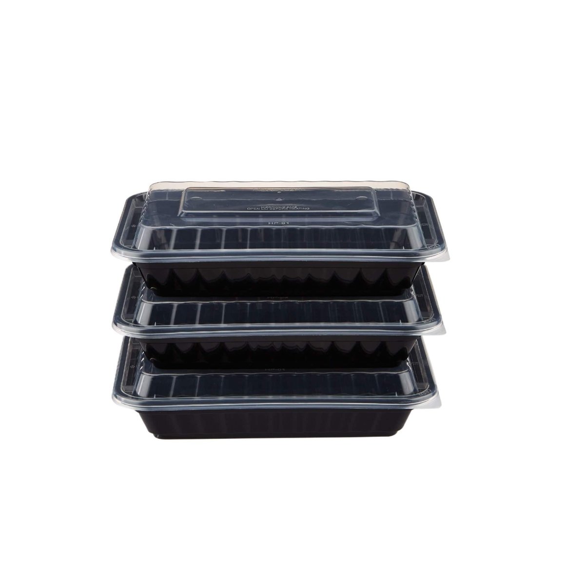 Black Base Rectangular Container 16 Oz 300 Pieces - hotpackwebstore.com - Black Base Containers