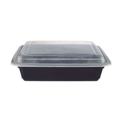 Black Base Rectangular Container - hotpackwebstore.com - Black Base Containers