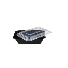 Black Base Rectangular Container 24 Oz 300 Pieces - hotpackwebstore.com - Black Base Containers