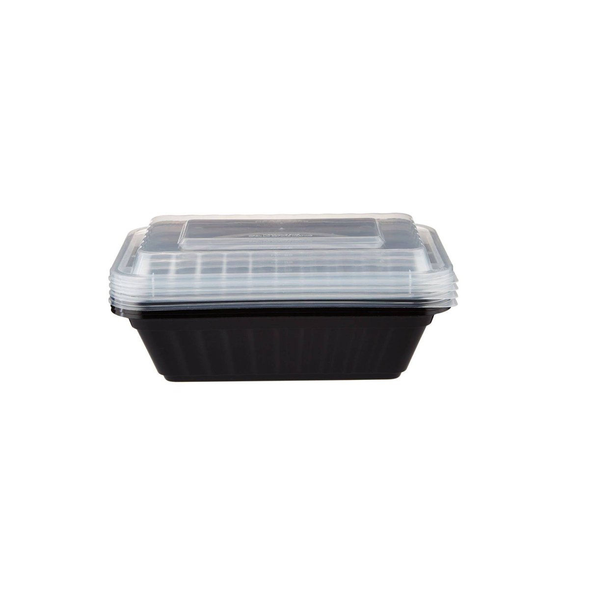 Black Base Rectangular Container 24 Oz 300 Pieces - hotpackwebstore.com - Black Base Containers