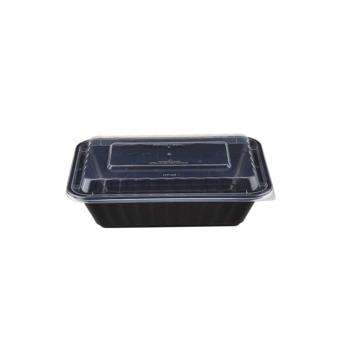 Black Base Rectangular Container 24 Oz 300 Pieces - hotpackwebstore.com - Black Base Containers