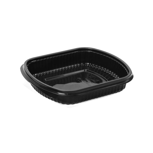 Black Base Rectangular Container 250 Pieces - hotpackwebstore.com - Black Base Containers