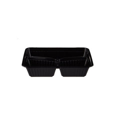 Black Base Rectangular Container 3 Compartments 300 Pieces - hotpackwebstore.com - Black Base Containers