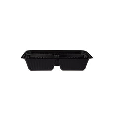 Black Base Rectangular Container 3 Compartments 300 Pieces - hotpackwebstore.com - Black Base Containers