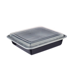 Black Base Rectangular Container - hotpackwebstore.com - Black Base Containers