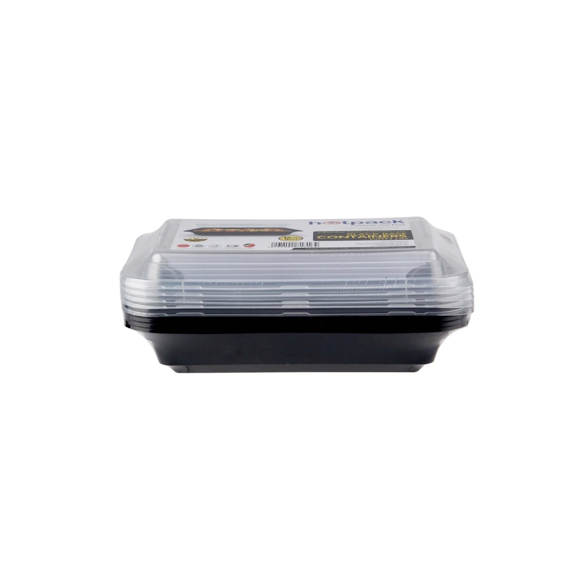 Black Base Rectangular Container With lid 5 Pieces - hotpackwebstore.com - Black Base Containers