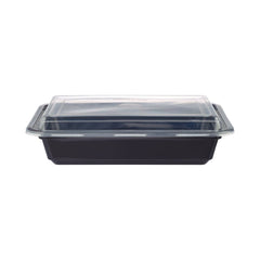 Black Base Rectangular Container With lid 5 Pieces - hotpackwebstore.com - Black Base Containers