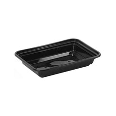 Black Base Rectangular Container With lid 5 Pieces - hotpackwebstore.com - Black Base Containers