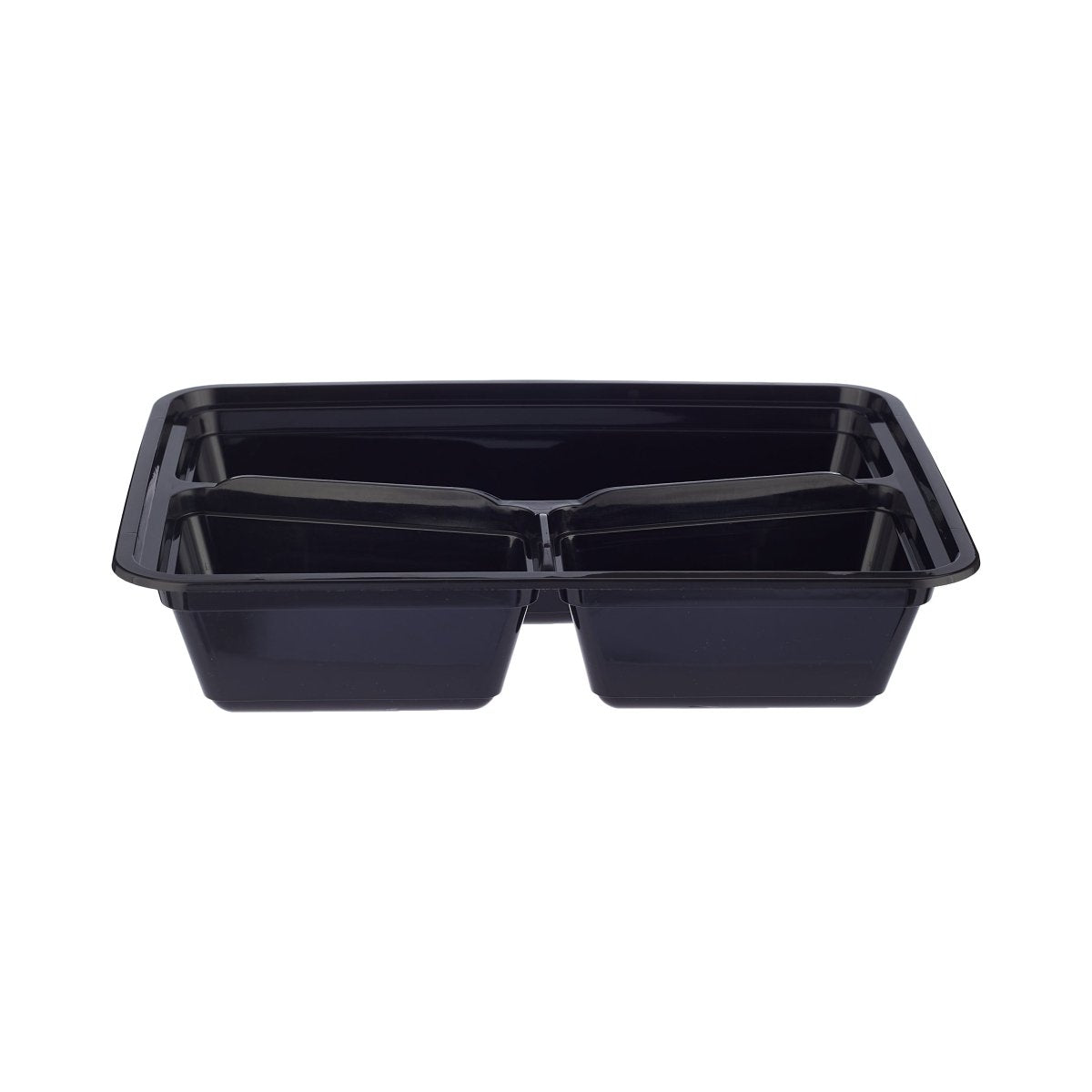Black Base Rectangular Microwavable Compartment Container with Lids 5 Pieces - hotpackwebstore.com - Black Base Containers