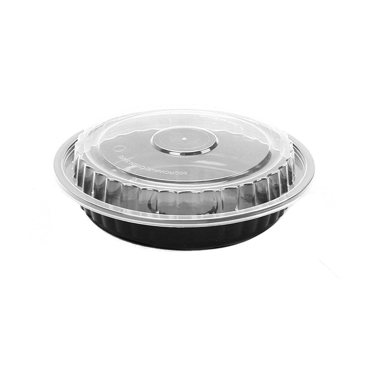 Black Base Round Container 12 oz 300 Pieces - hotpackwebstore.com - Black Base Containers