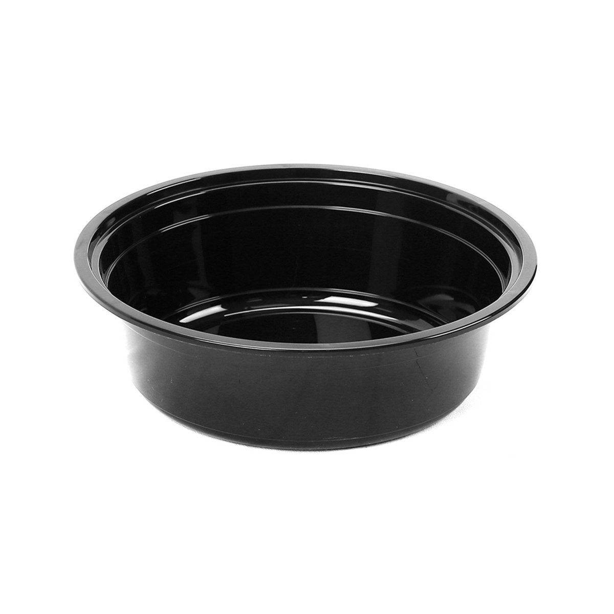 Black Base Round Container With lid 5 Pieces - hotpackwebstore.com - Black Base Containers