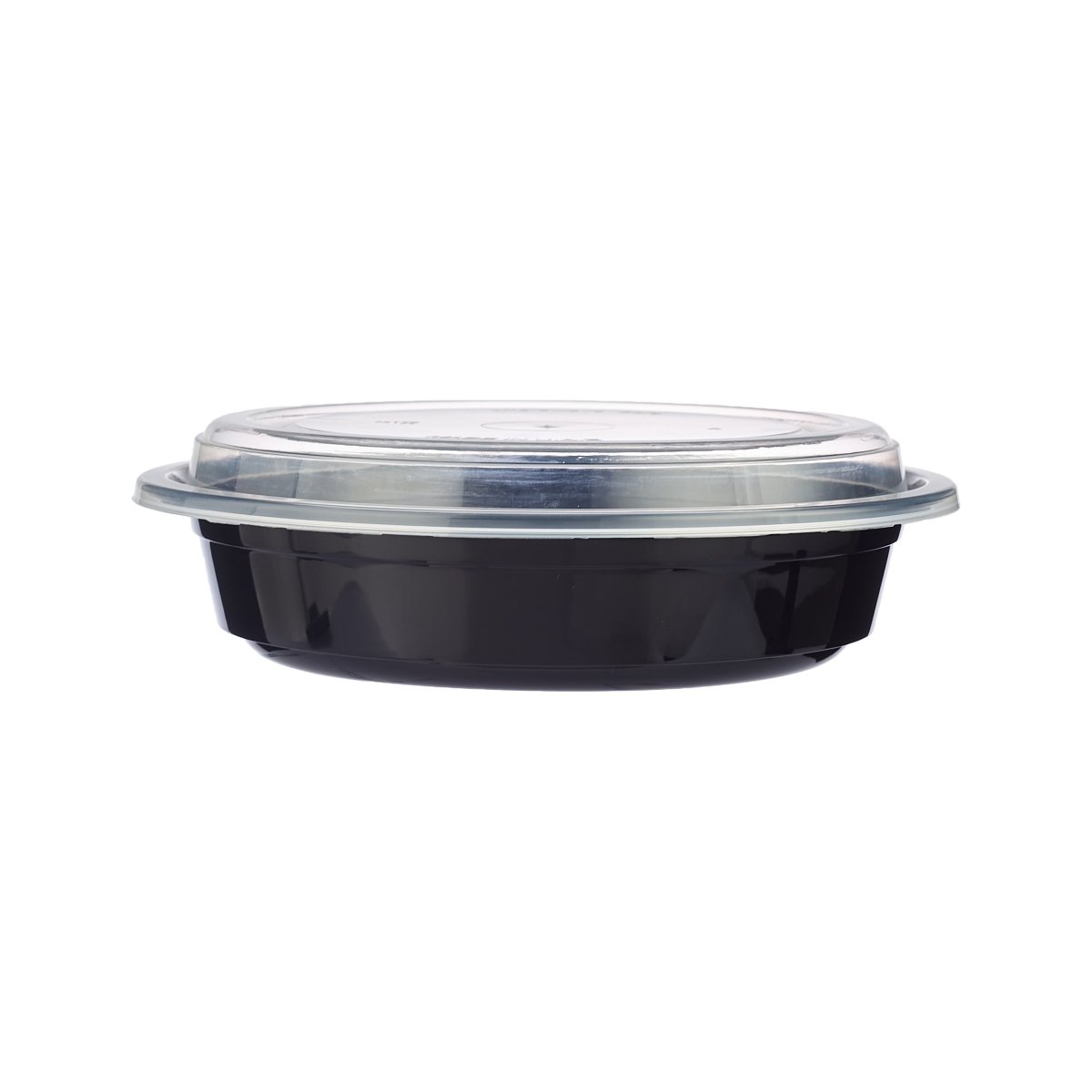 Black Base Round Container With lid 5 Pieces - hotpackwebstore.com - Black Base Containers