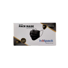 Black Face Mask 3 ply with Ear loop - hotpackwebstore.com - Face Mask