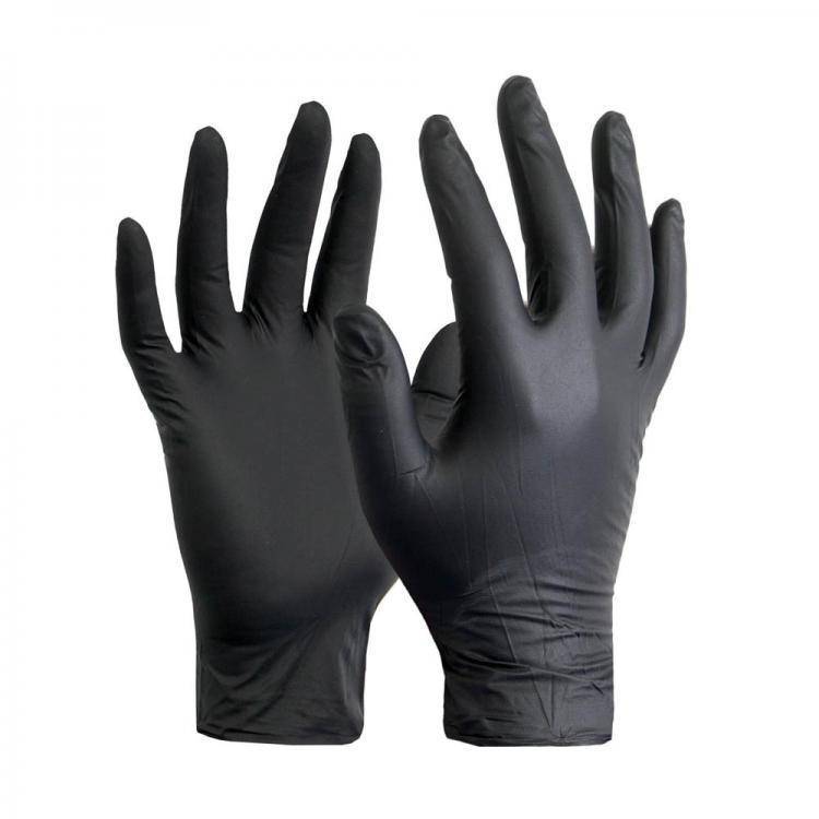 Black Powder Free Vinyl Gloves - hotpackwebstore.com - Vinyl Gloves