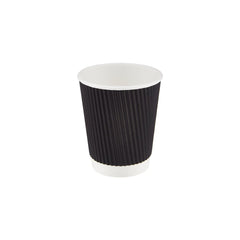 Black Ripple Paper Cups - hotpackwebstore.com - Ripple Paper Cups