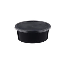 Black Round Microwavable Container - hotpackwebstore.com - Microwavable Containers