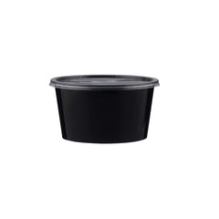 Black Round Microwavable Container - hotpackwebstore.com - Microwavable Containers