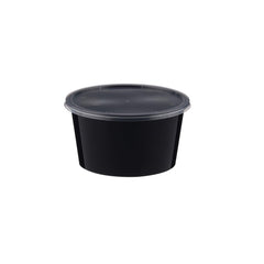 Black Round Microwavable Container - hotpackwebstore.com - Microwavable Containers