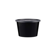 Black Round Microwavable Container - hotpackwebstore.com - Microwavable Containers