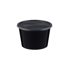 Black Round Microwavable Container - hotpackwebstore.com - Microwavable Containers