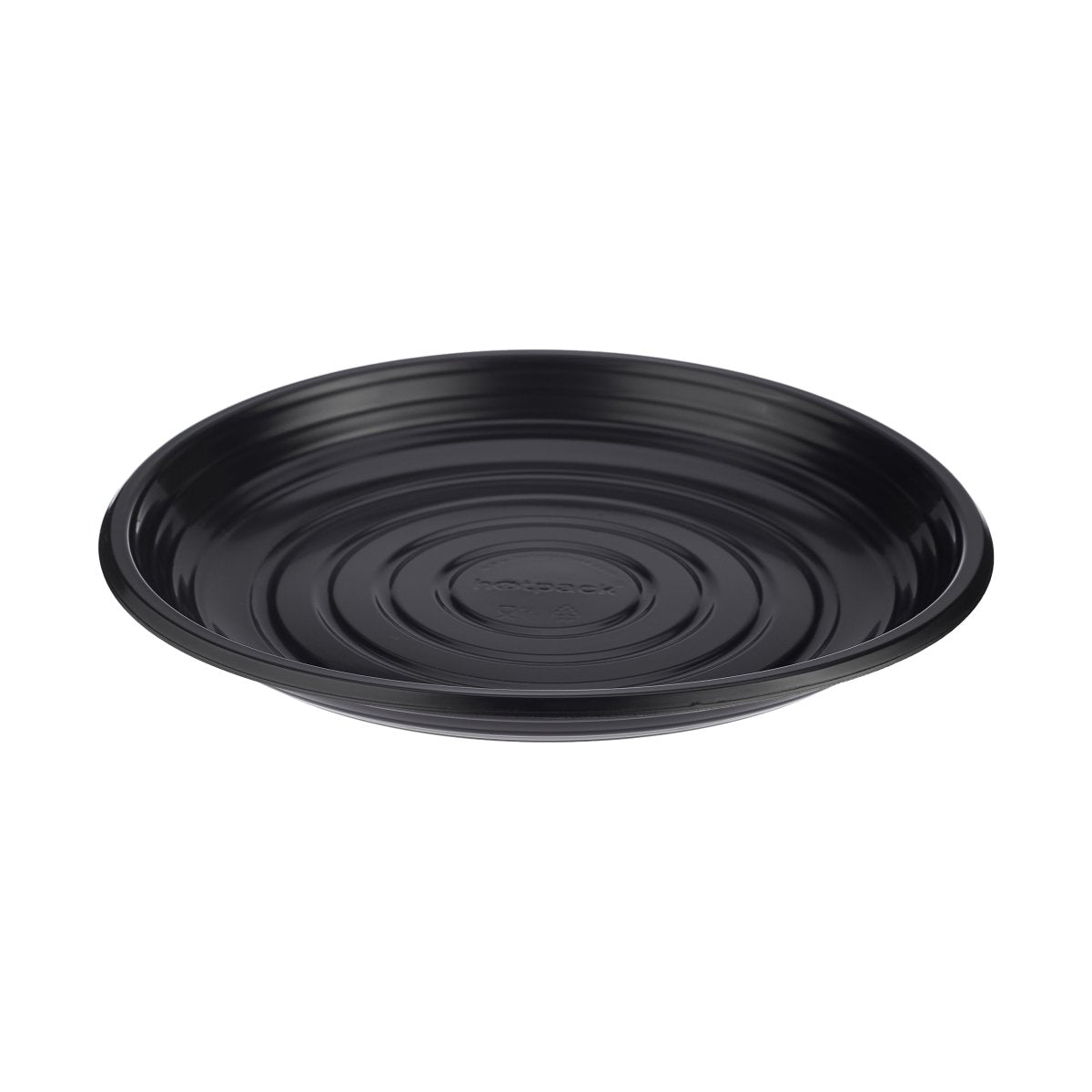 Black Round Microwave Safe Plate - hotpackwebstore.com - Plastic Plates