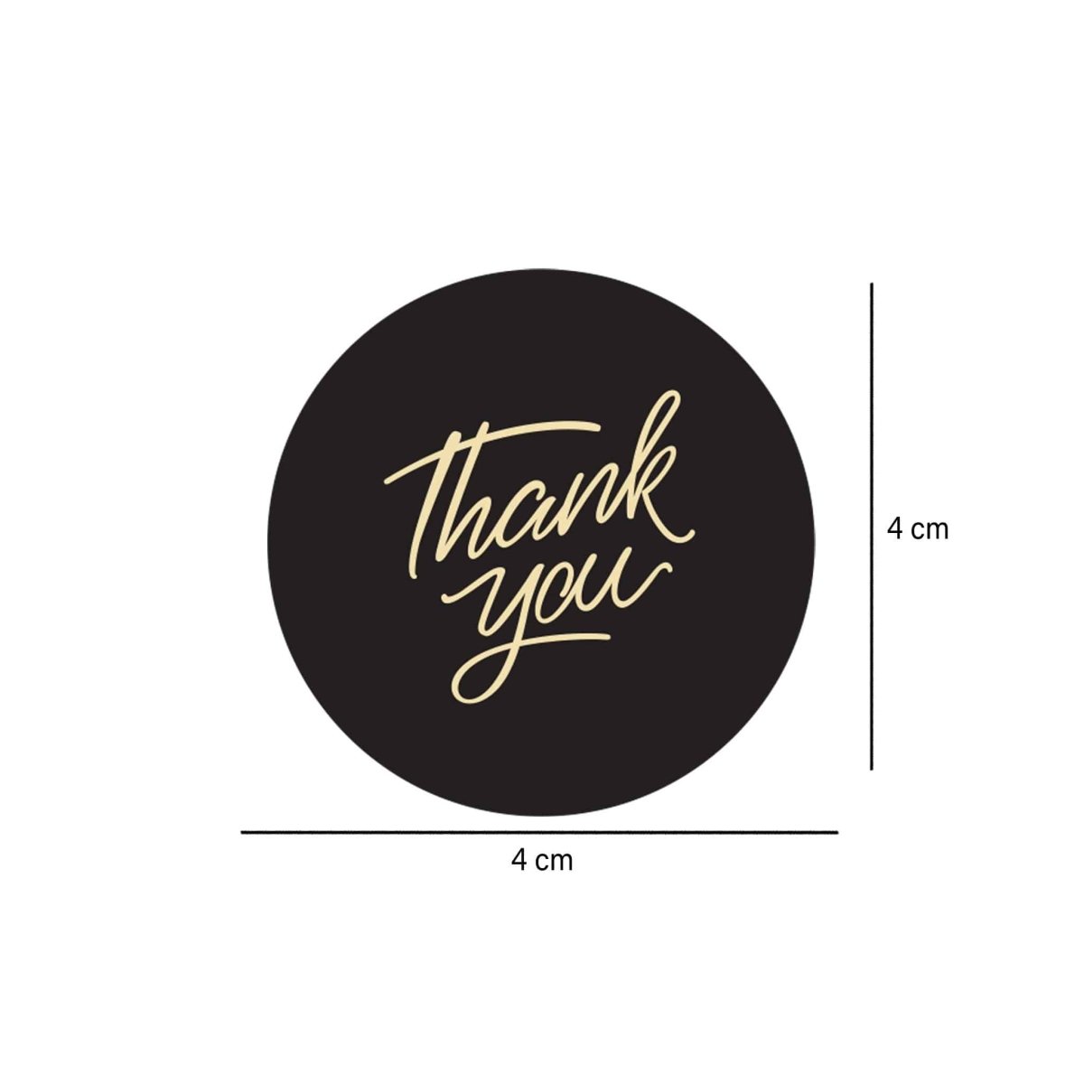 Black Thank You Sticker Roll 250 Pieces - hotpackwebstore.com - Stickers