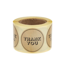 Brown Thank You Sticker Roll 250 Pieces - hotpackwebstore.com - Stickers