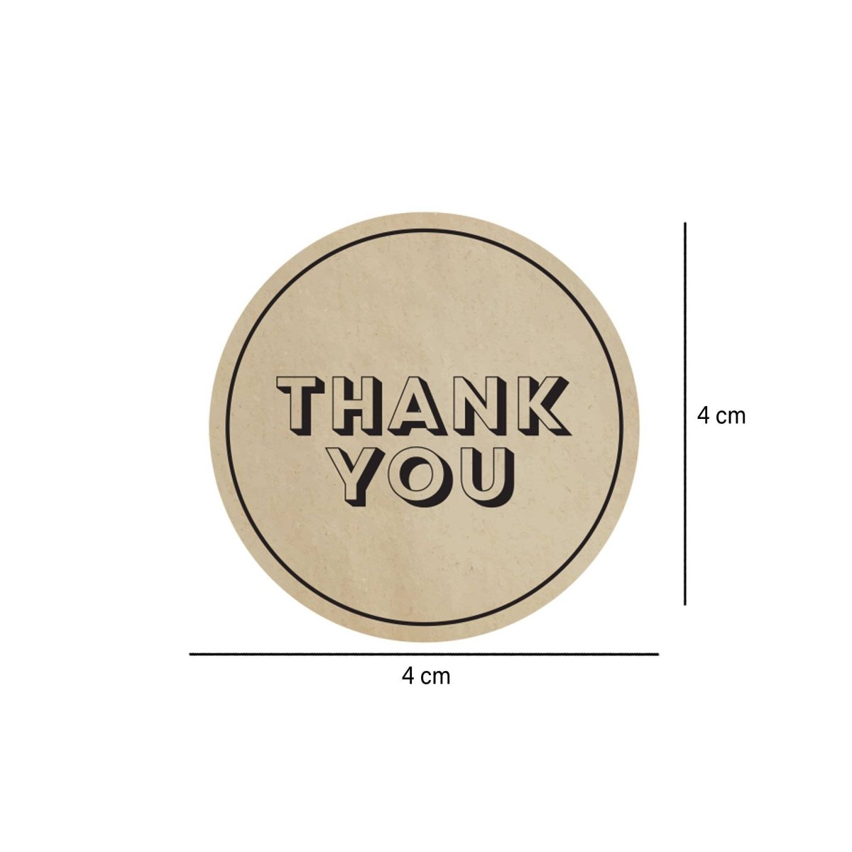 Brown Thank You Sticker Roll 250 Pieces - hotpackwebstore.com - Stickers