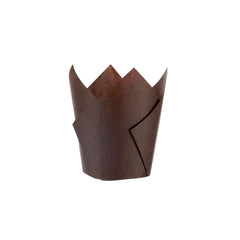 Brown Tulip Muffin Paper Cups - hotpackwebstore.com - Cake Decorating Supplies