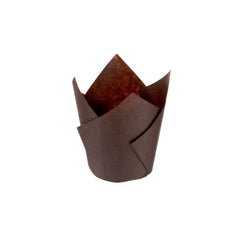 Brown Tulip Muffin Paper Cups - hotpackwebstore.com - Cake Decorating Supplies