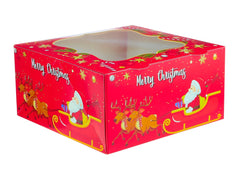 Christmas Cake Box with Window 5 Pieces - hotpackwebstore.com - Cake Boxes