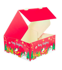 Christmas Cake Box with Window 5 Pieces - hotpackwebstore.com - Cake Boxes