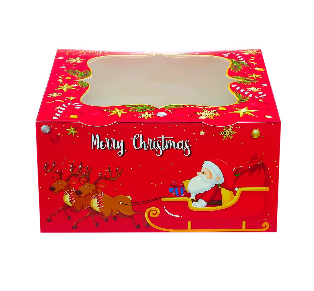 Christmas Cake Box with Window 5 Pieces - hotpackwebstore.com - Cake Boxes