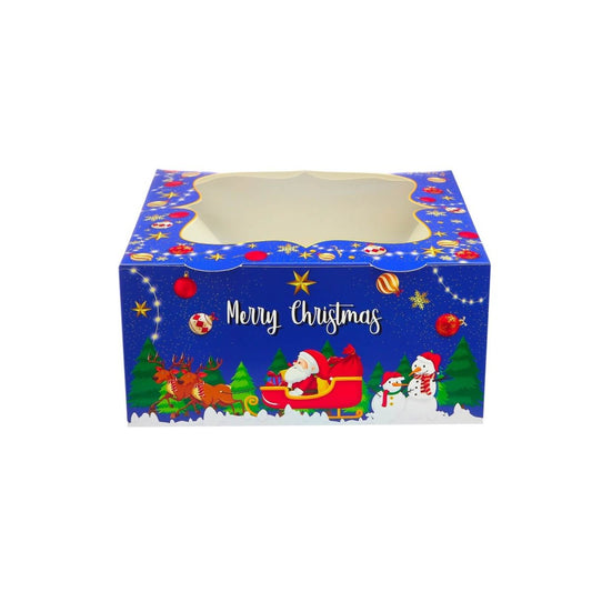 Christmas Cake Box with Window 5 Pieces - hotpackwebstore.com - Cake Boxes