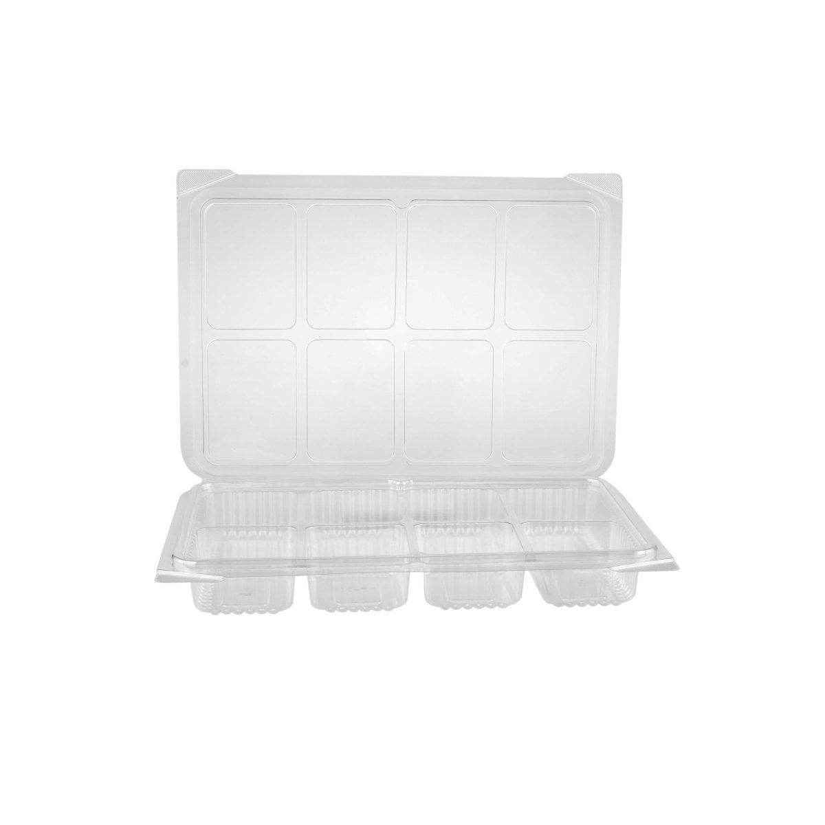 Clear compartment Clamshell PET container - hotpackwebstore.com - PET Container