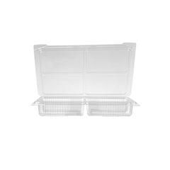 Clear compartment Clamshell PET container - hotpackwebstore.com - PET Container