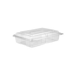 Clear compartment Clamshell PET container - hotpackwebstore.com - PET Container