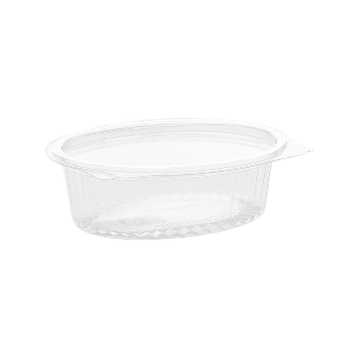 Clear Hinged Oval Container 250 Pieces - hotpackwebstore.com - Plastic Hinged Container