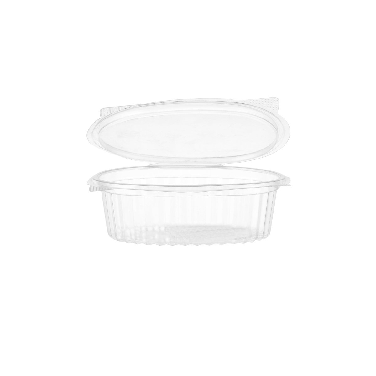 Clear Hinged Oval Container 250 Pieces - hotpackwebstore.com - Plastic Hinged Container