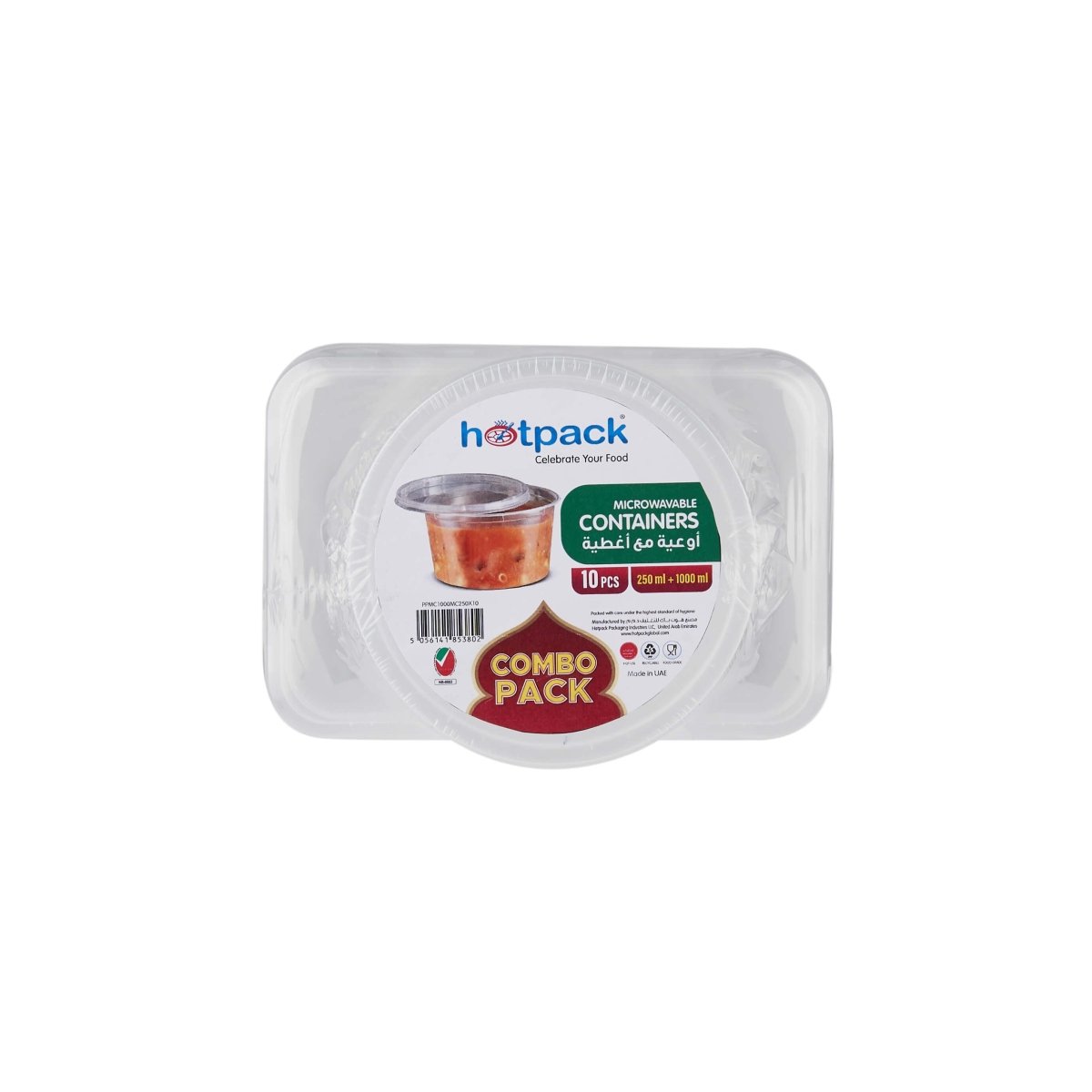 Clear Microwave Container 1000ml + 250ml Combo Pack - hotpackwebstore.com - Microwavable Containers