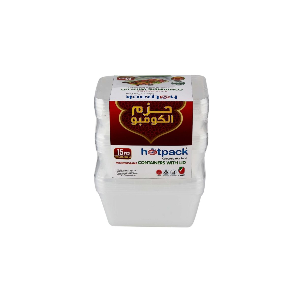 Clear Microwave Container Combo Pack 500ml + 750ml + 1000ml - hotpackwebstore.com - Microwavable Containers