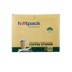 Disposable Individually Wrapped Wooden Coffee Stirrer - hotpackwebstore.com - Wooden Coffee Stirrer